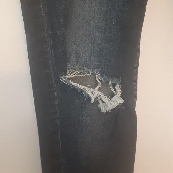 Kancan Jeans Womens 7/27 Distressed Raw Hem Mid Rise Medium Wash - Picture 3 of 11